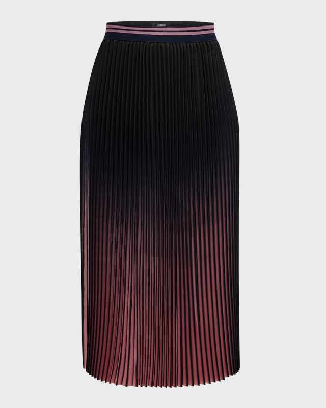 Pleated Ombre Midi Skirt