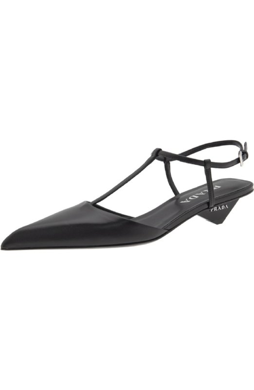 PRADA Modellerie Pointed Toe Kitten Heel Pump