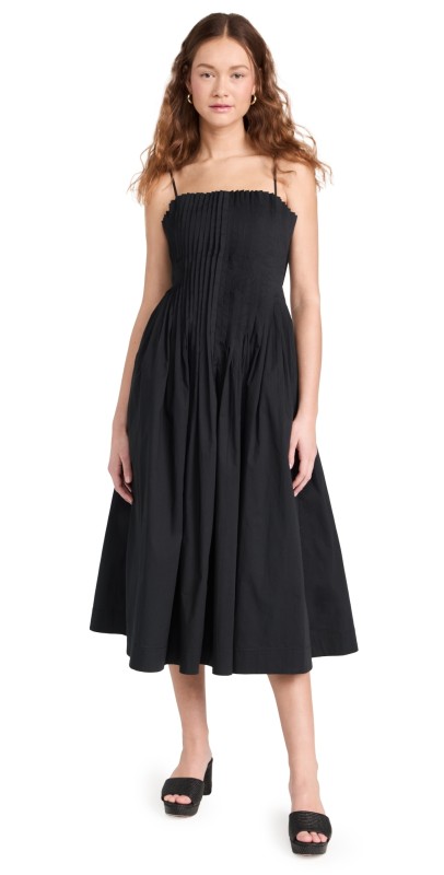 STAUD Midi Bella Dress Black