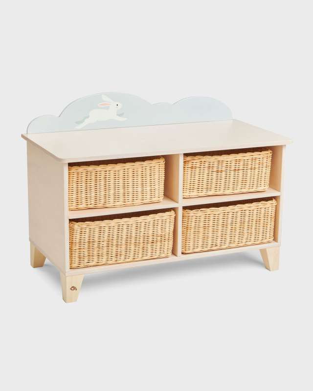 Bunny Storage Unit w/ Wicker Baskets