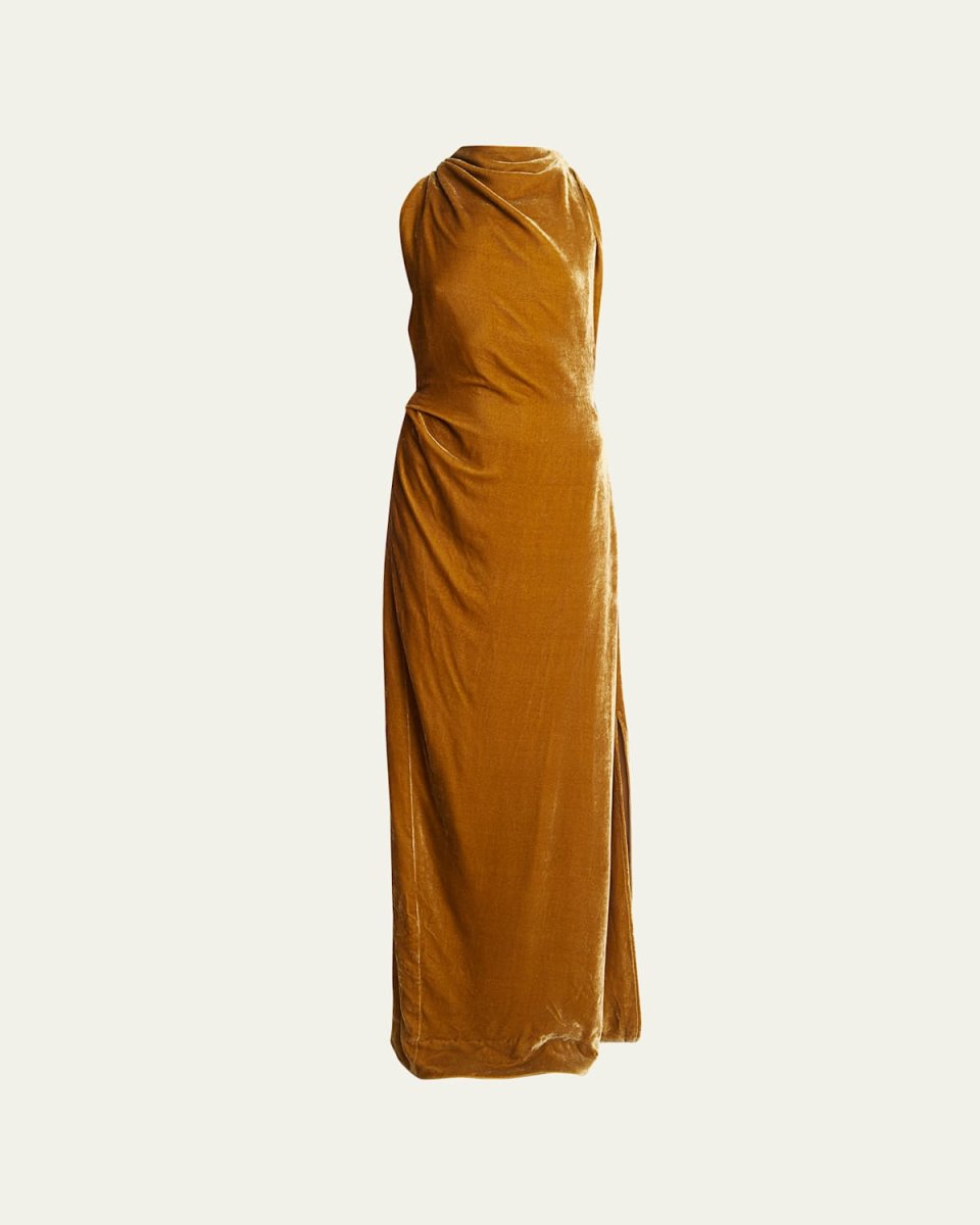 Faye Twisted Backless Velvet Gown
