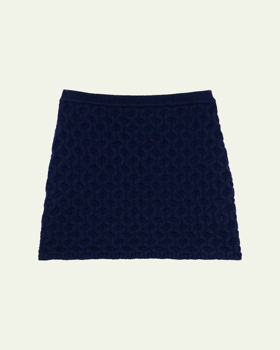 Cable-Knit Felted Wool-Cashmere Mini Skirt