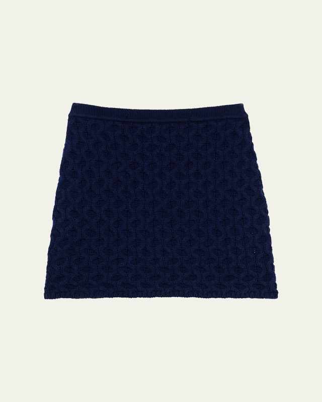 Cable-Knit Felted Wool-Cashmere Mini Skirt