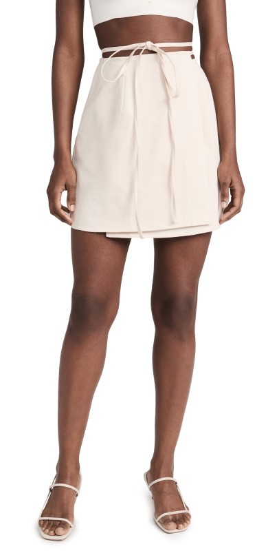 SELFI Mini Wrap Skirt White