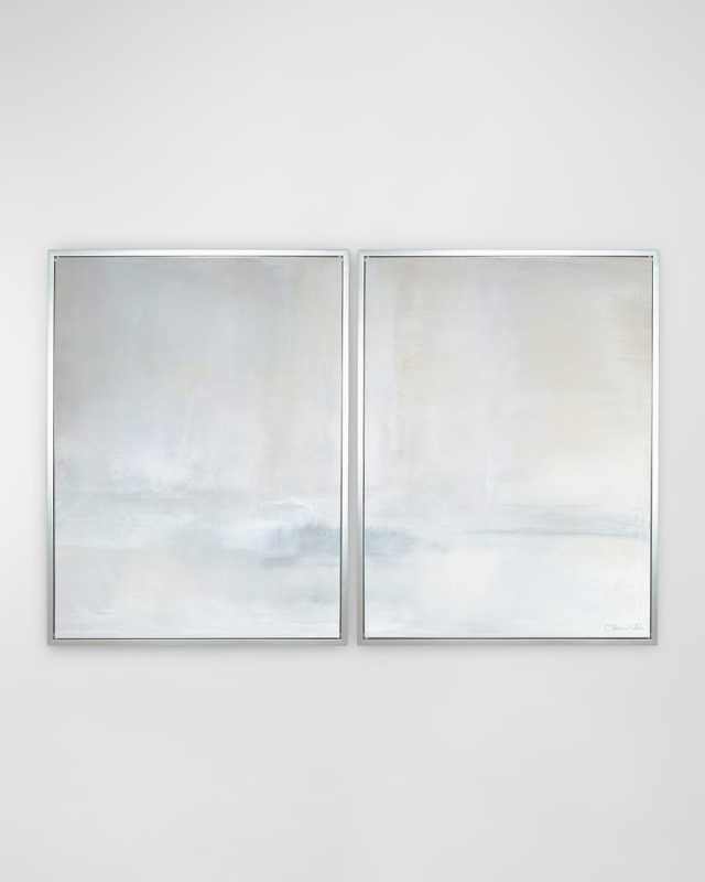 "Promontory" Hand-Embellished Giclee Diptych on Canvas by Carol Benson-Cobb