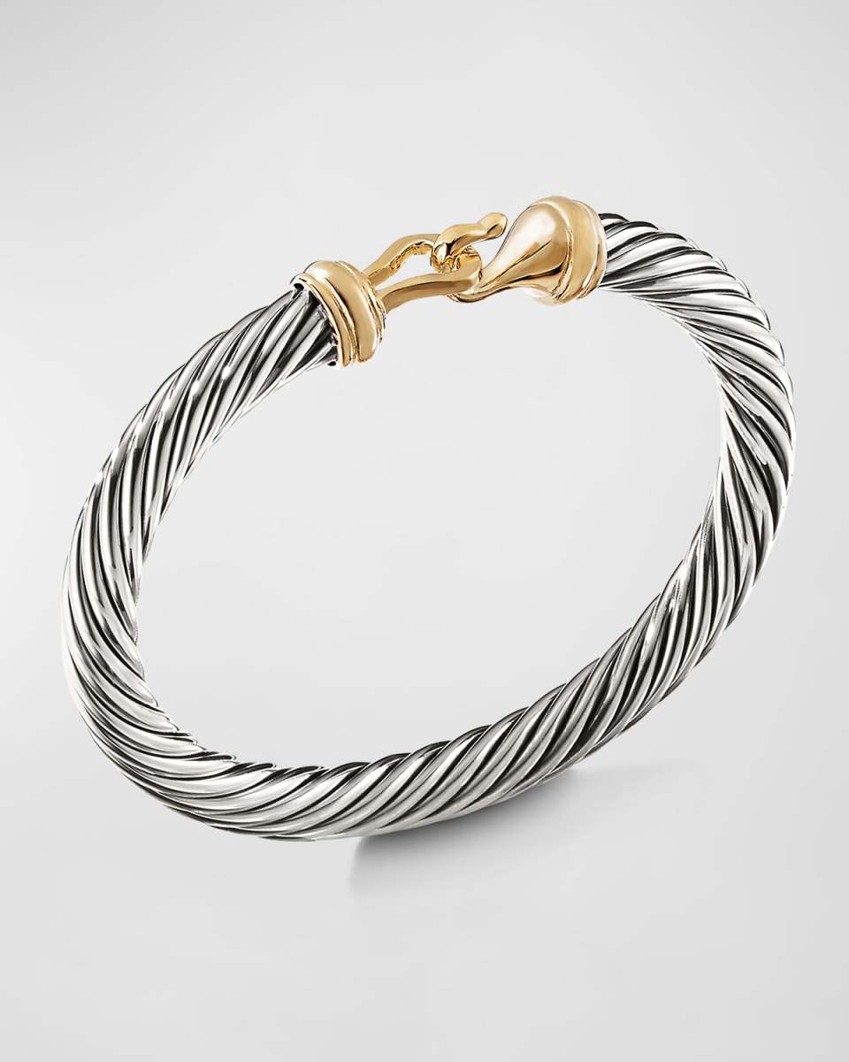 7mm Cable Buckle Bracelet with Gold