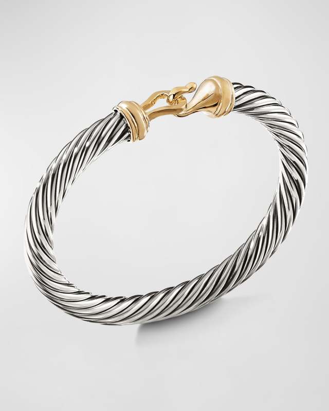 7mm Cable Buckle Bracelet with Gold