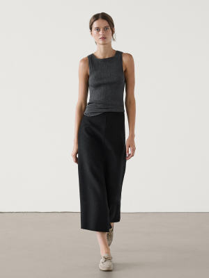 Massimo Dutti Long wool blend skirt