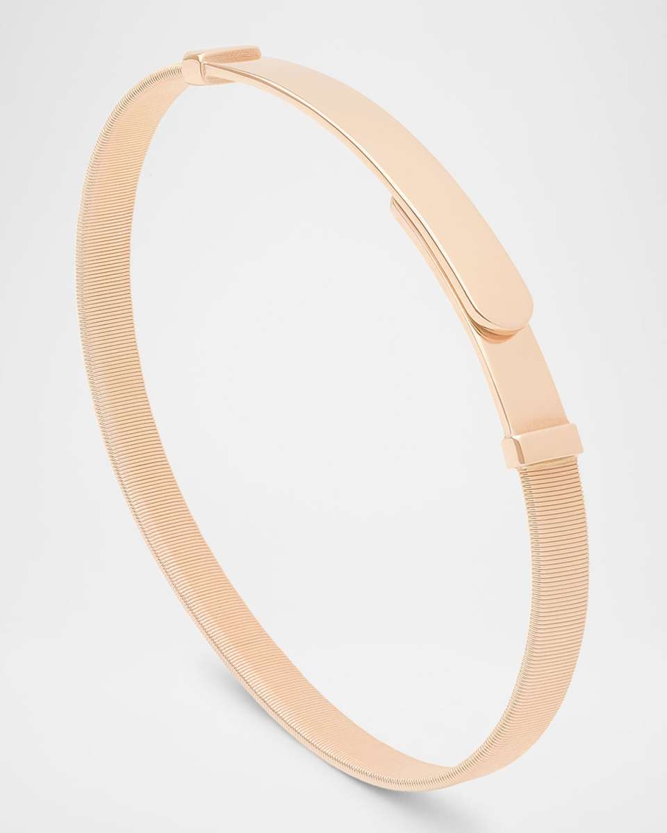 18K Rose Gold Coil Thin Bangle Bracelet