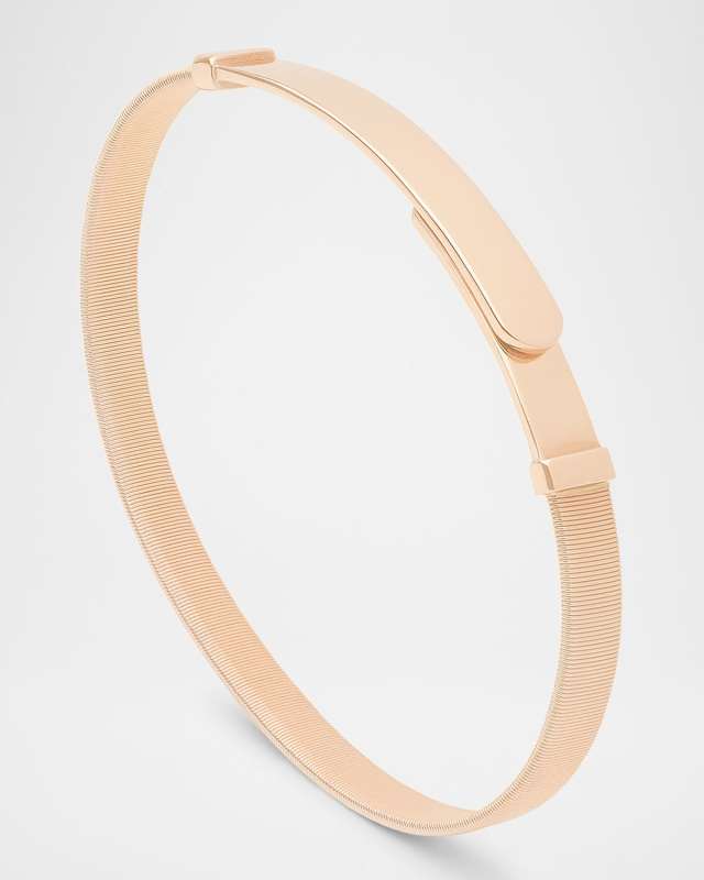 18K Rose Gold Coil Thin Bangle Bracelet