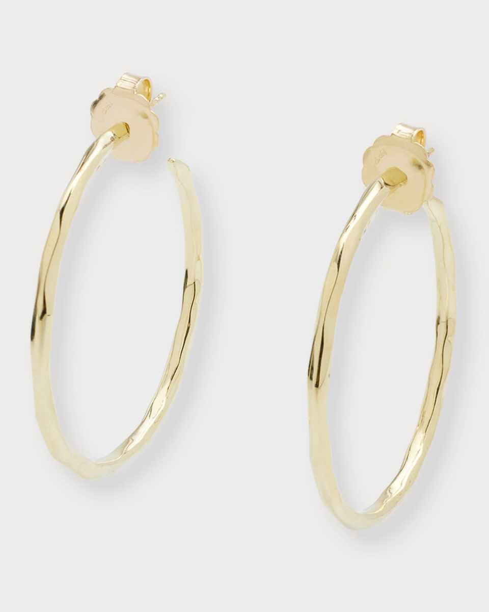 Large Faceted Hoop Earrings in 18K Gold