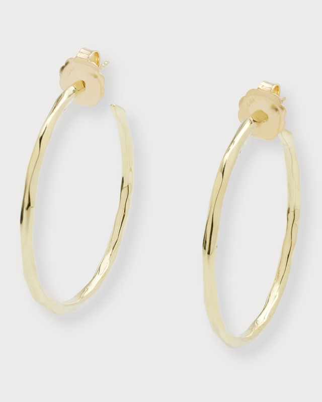 Large Faceted Hoop Earrings in 18K Gold