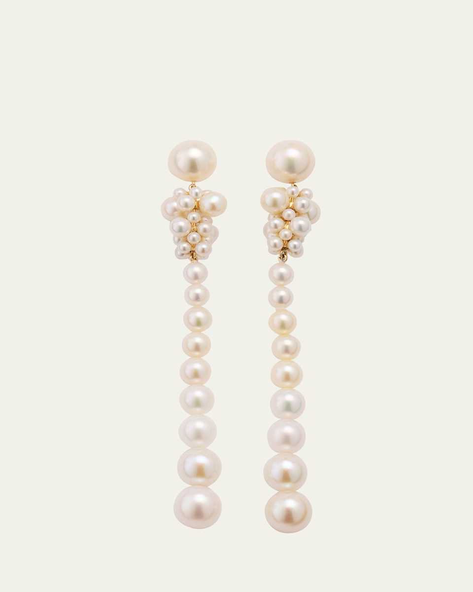 14K Recycled Gold Colona Earrings with Freshwater Pearls