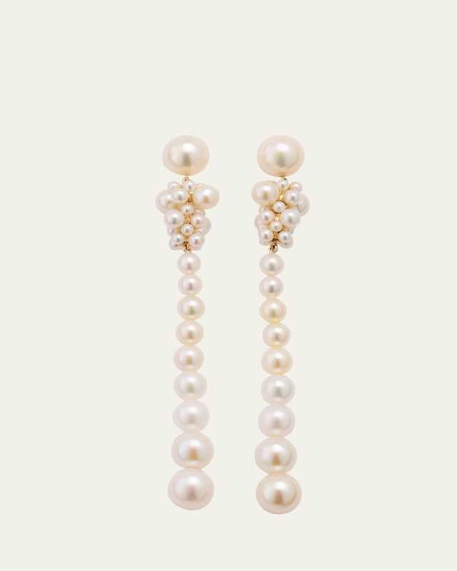 14K Recycled Gold Colona Earrings with Freshwater Pearls