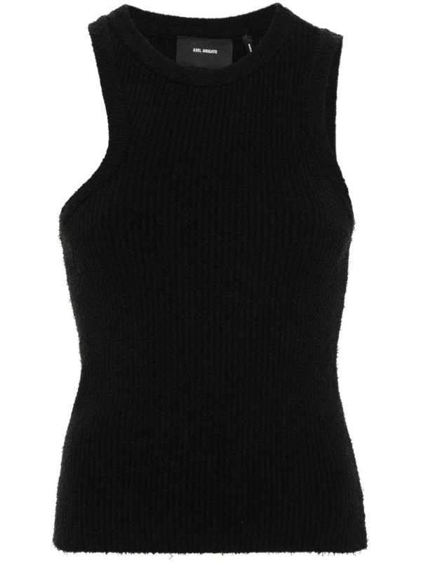 ribbed-knit asymmetric tank top