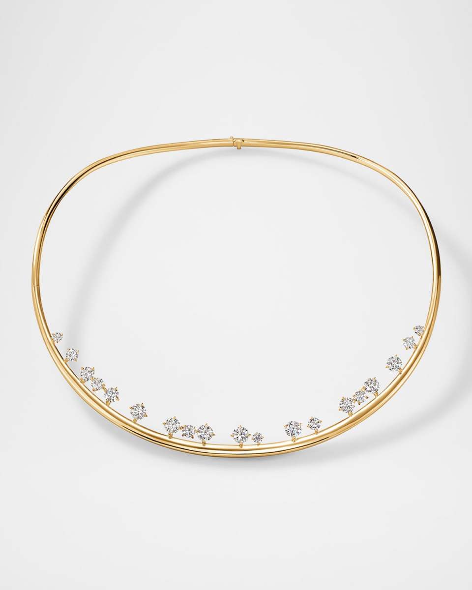 Barre 18K Yellow Gold Floating Diamond Choker