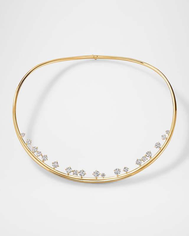 Barre 18K Yellow Gold Floating Diamond Choker