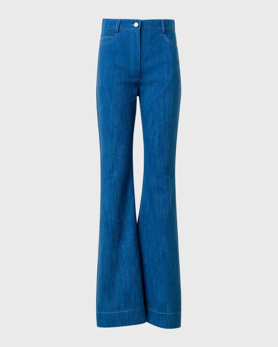 Courtney Bootcut-Leg Washed Denim Pants