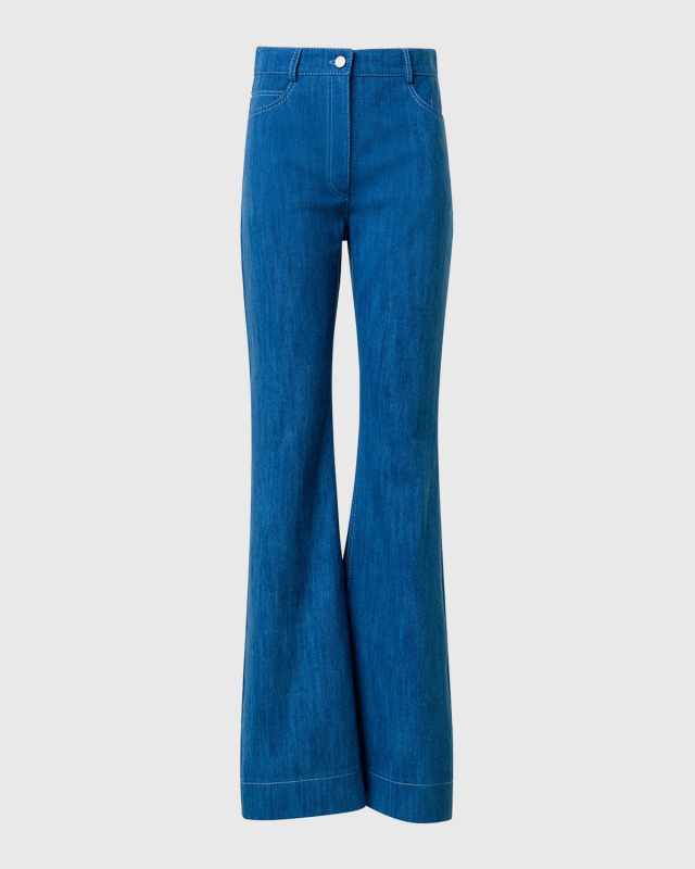 Courtney Bootcut-Leg Washed Denim Pants