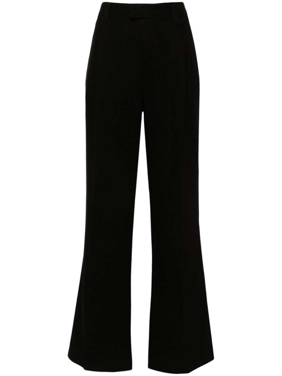 pressed-crease wide-leg jeans