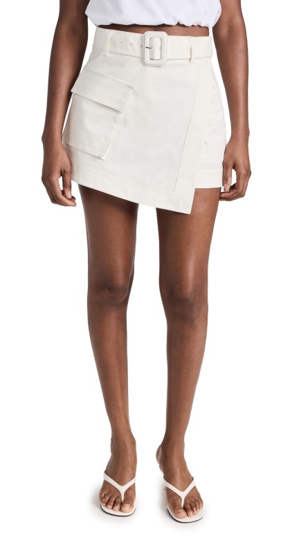SIMKHAI Lizette Belted Skort White
