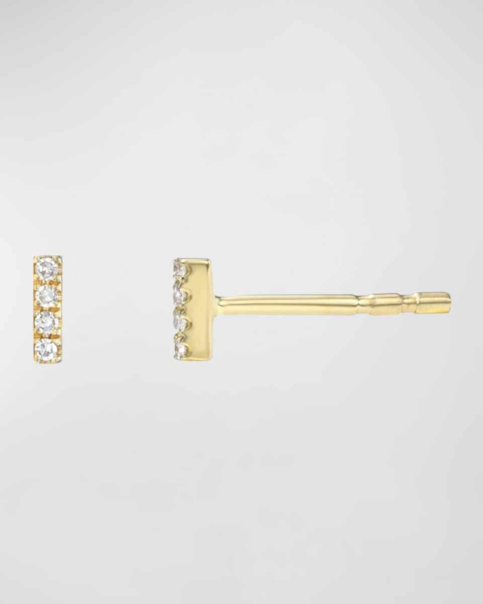 Mini Diamond Bar Stud Earrings