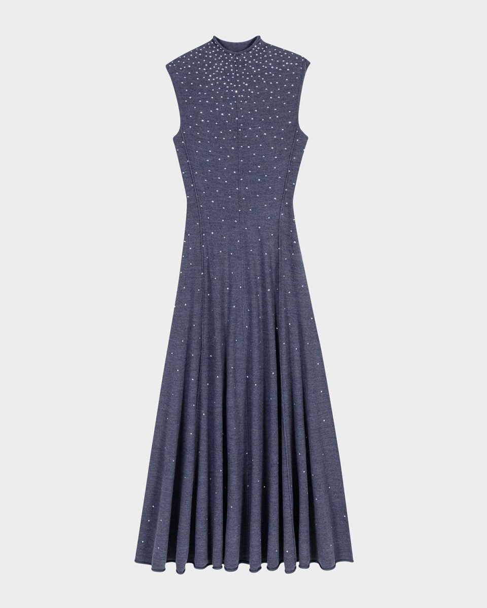 Ristrassy Embellished Knit Midi Dress