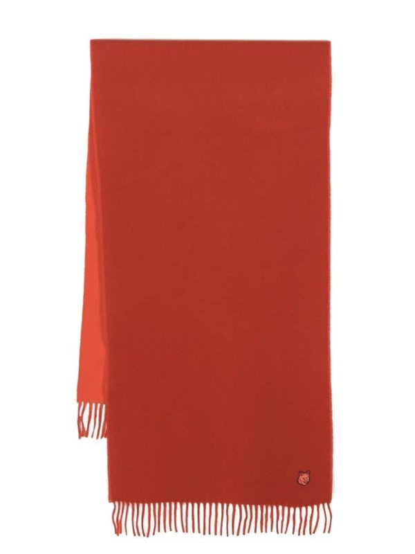 logo-patch wool scarf