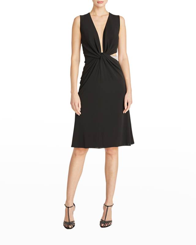 Selena Twist-Front Cutout Dress