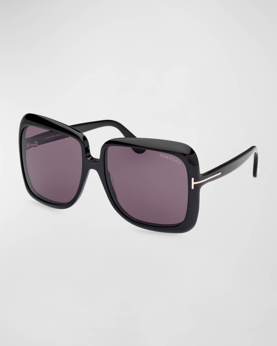 Lorelai Black Acetate Square Sunglasses