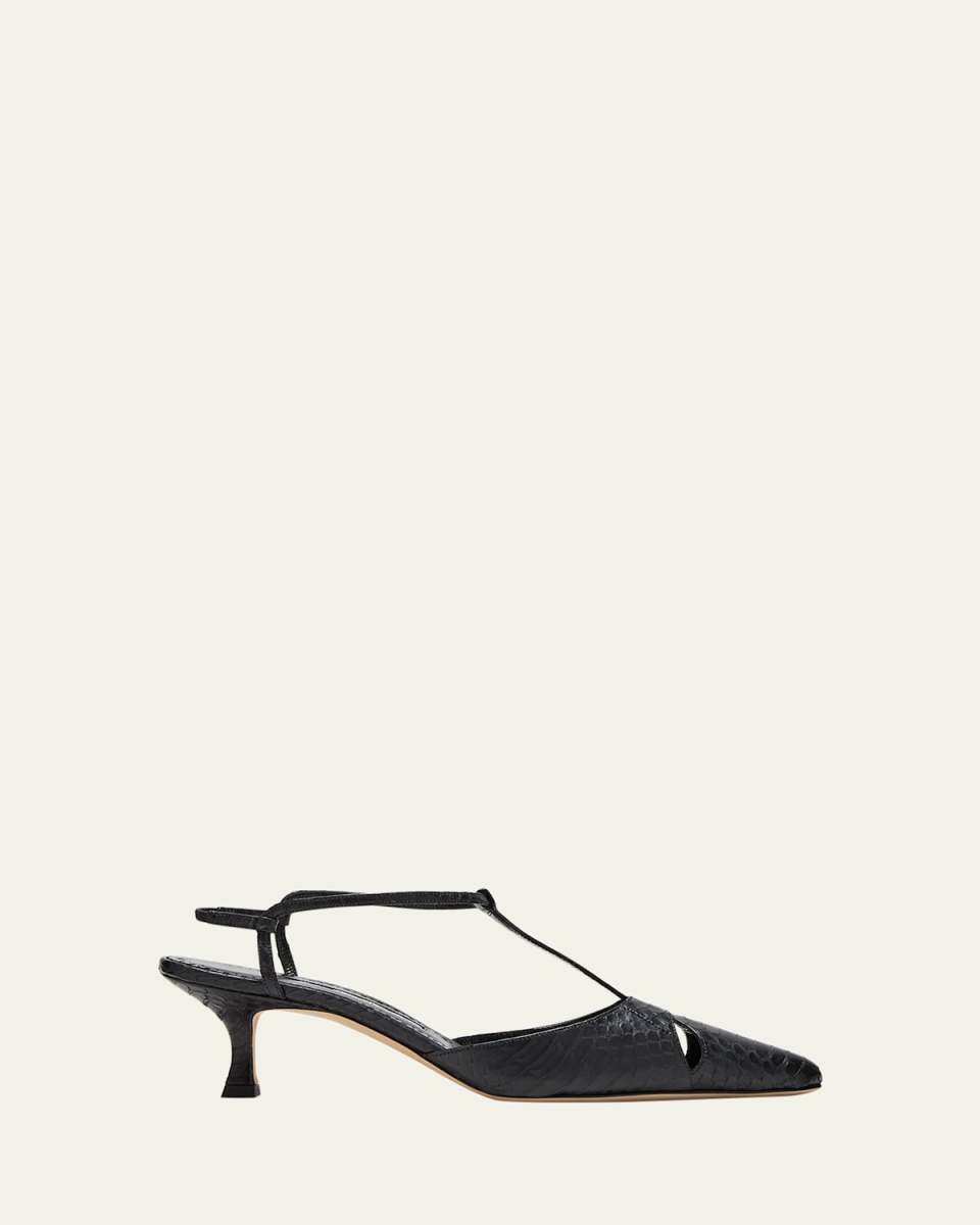 Turgimod Croco T-Strap Pumps