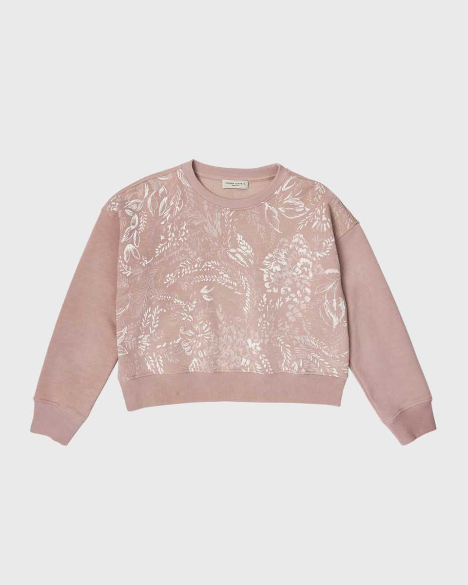 Girl's Journey Toile Dejouy-Print Cropped Sweatshirt, Size 4-10