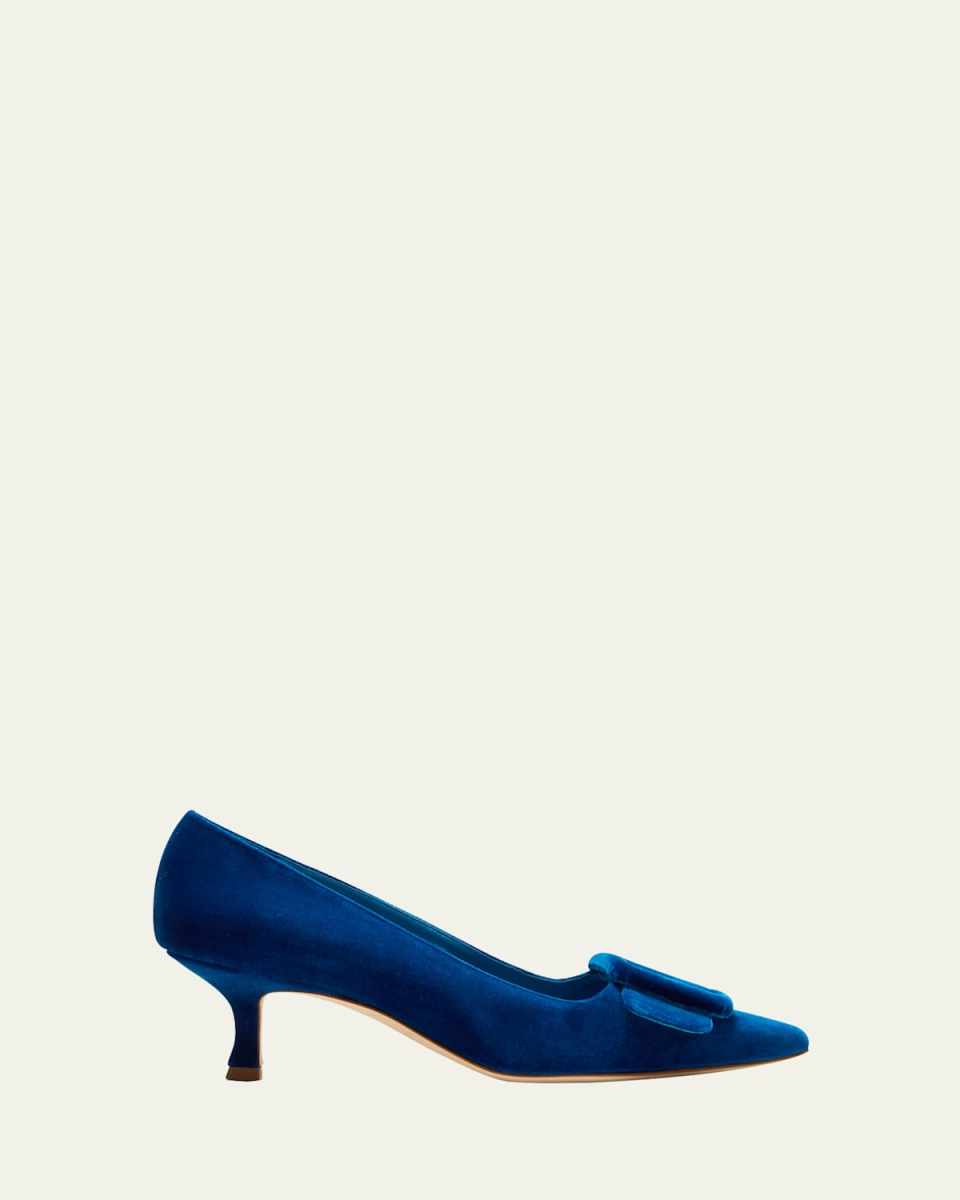 Maysale Velvet Buckle Pumps