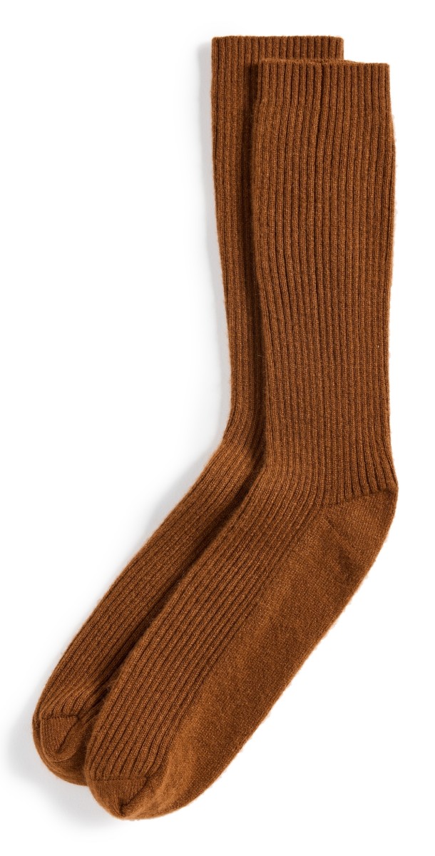Jenni Kayne Cashmere Crew Socks Rust