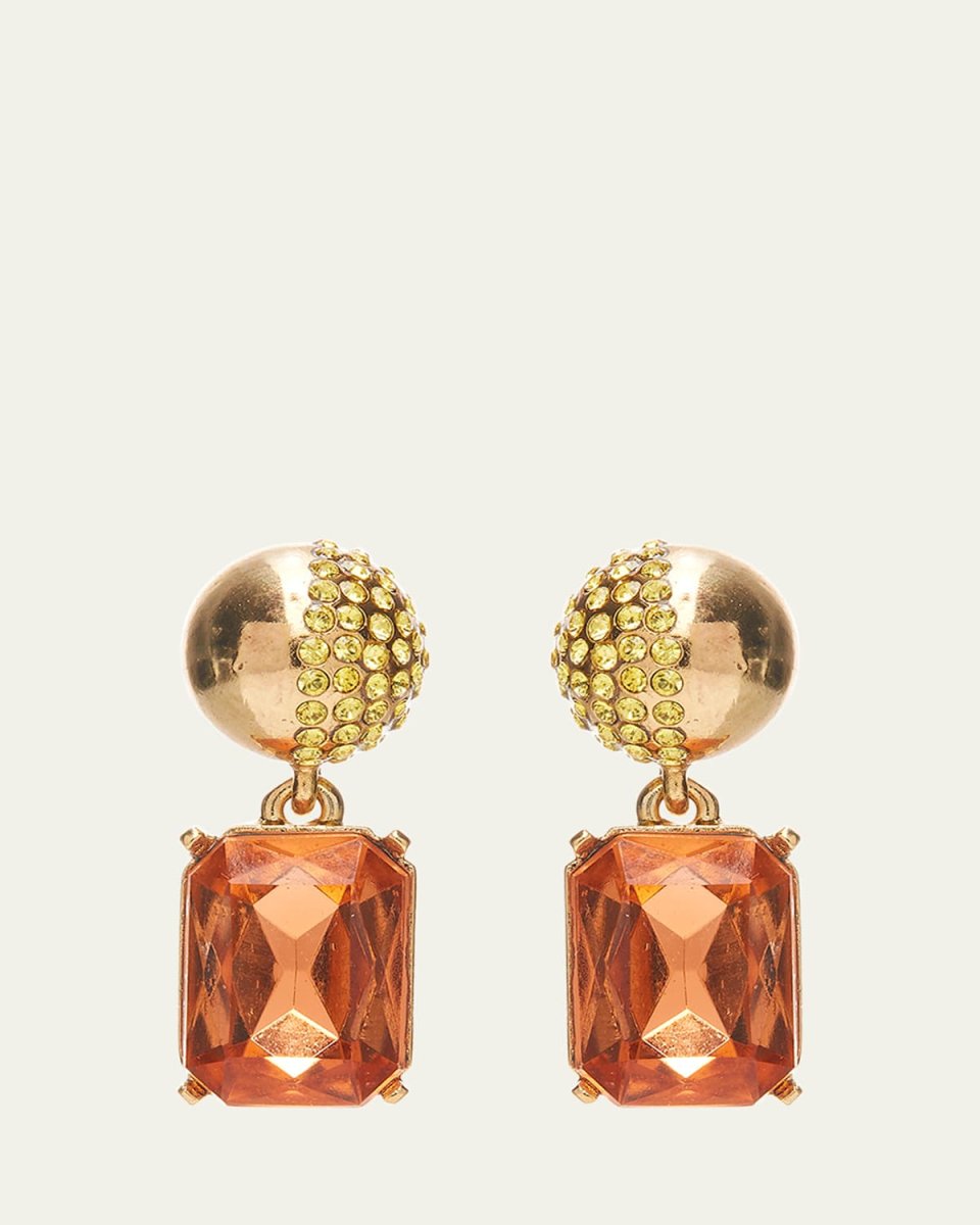 Half Pave Crystal Drop Earrings