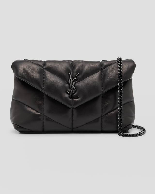 Lou Puffer Toy YSL Shoulder Bag in Quilted Leather