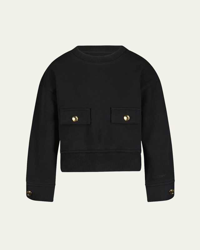 Girl's Edie Cropped French Terry Sweatshirt, Size S-L