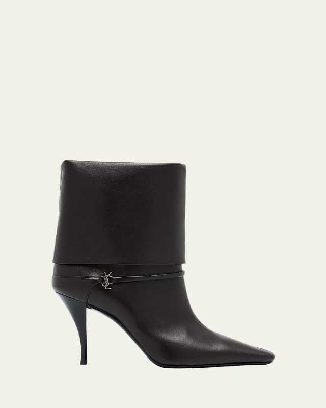 Niki Leather YSL Buckle Ankle Booties