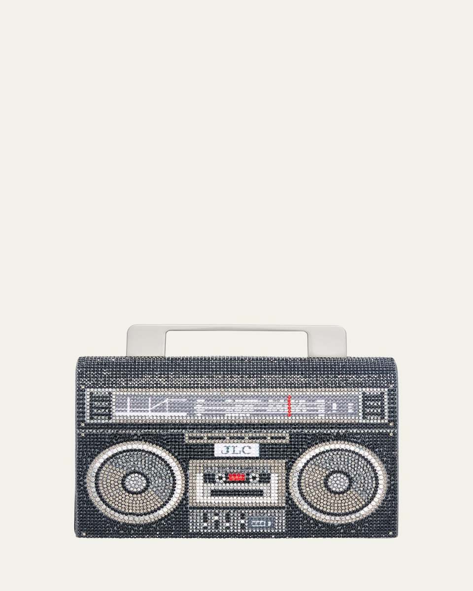 Boom Box Crystal Chain Crossbody Bag