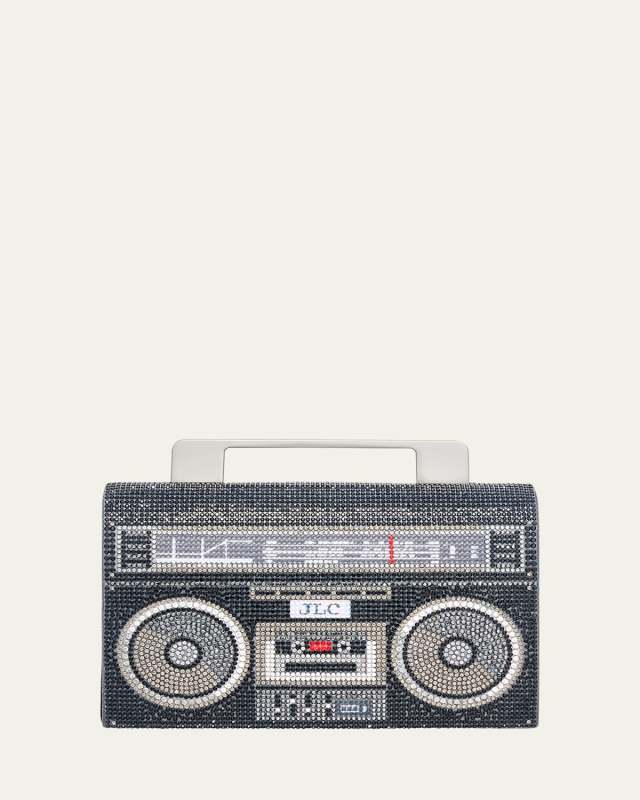 Boom Box Crystal Chain Crossbody Bag