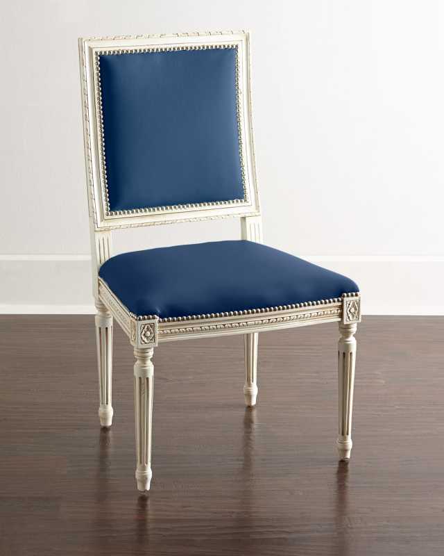 Ingram Cobalt Leather Chair, Set of 2