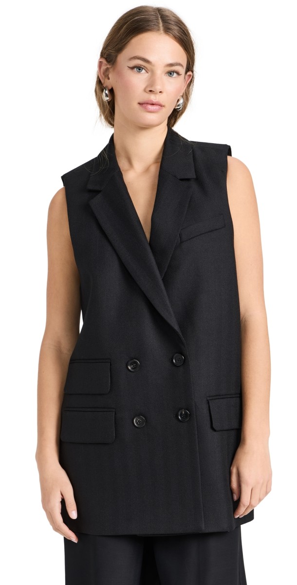 CO Double Breasted Gilet Black