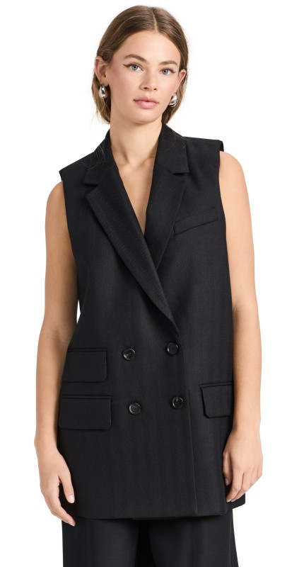 CO Double Breasted Gilet Black