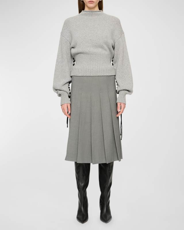 Archie Tie Cropped Wool Sweater