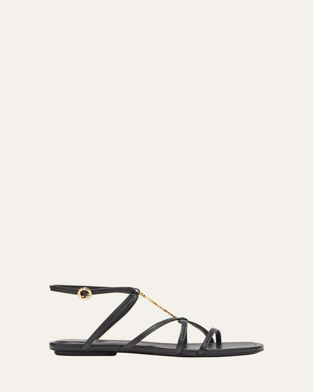 Les Sandales Logo Charm Leather Sandals