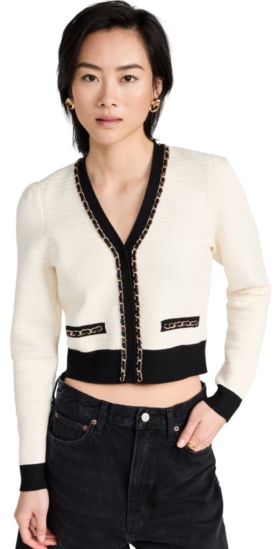 Generation Love Victoria Chain Cardigan Cream/Black