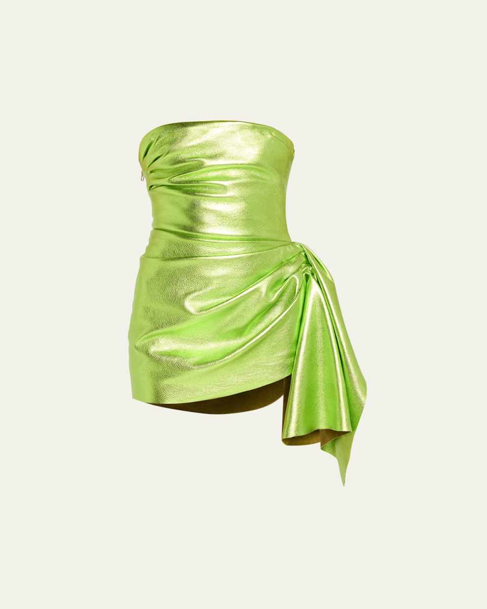 Strapless Metallic Mini Dress with Ruchin