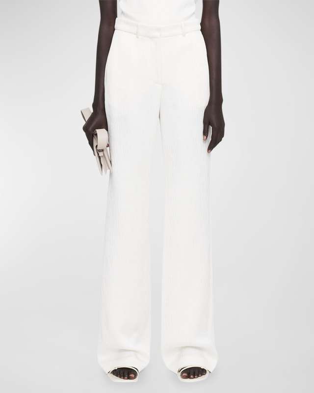 Morissey Crinkled Straight-Leg Pants
