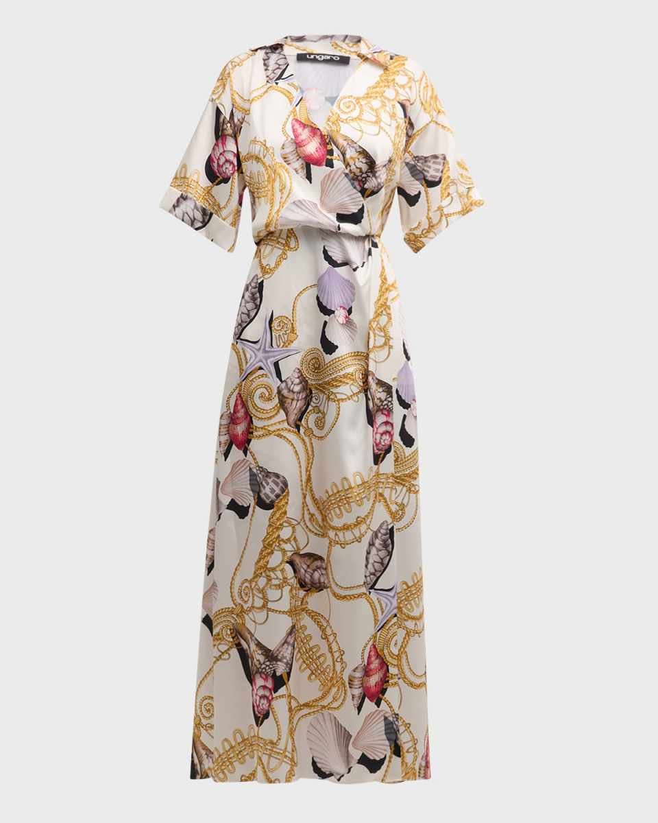 Winny Shell-Print Maxi Dress