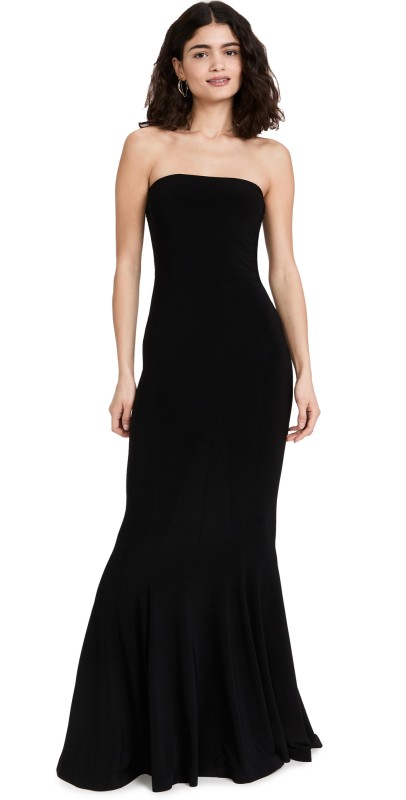 Norma Kamali Strapless Fishtail Gown Black